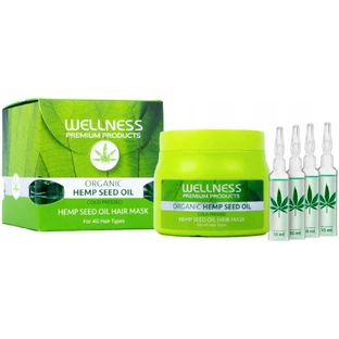 Wellness Premium Products Интенсивная, увлажняющая маска для всех типов волос, 500 мл + 4 ампулы х 10 мл бесплатно
