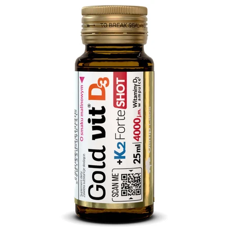 Olimp Gold-Vit D3 + K2 Forte Shot, стеклянная ампула, со вкусом малины, 9 x 25 мл: цены и характеристики