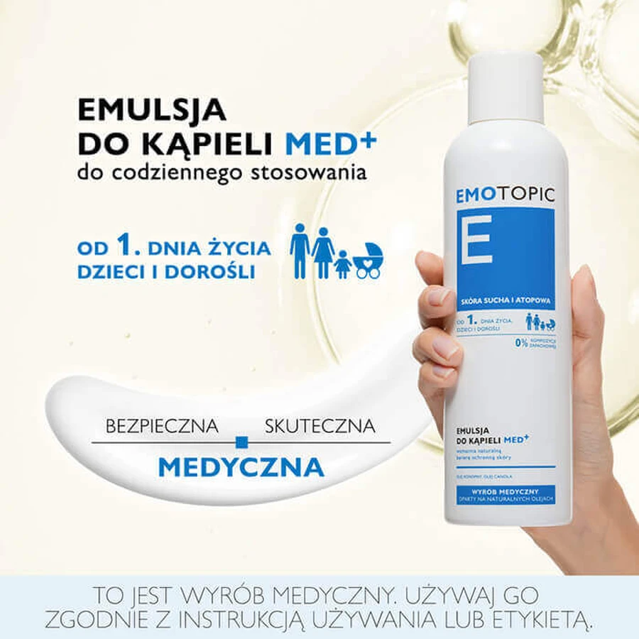 Набір Emotopic Med+, емульсія для ванни, від народження, 400 мл + лосьйон для тіла, від народження, 400 мл: ціни та характеристики