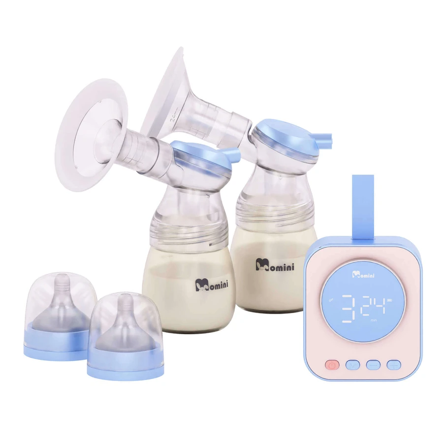 Momini TwinPump, електронний молоковідсмоктувач, подвійний, 4-фазний + LittleCare, безкоштовний інфрачервоний термометр: ціни та характеристики
