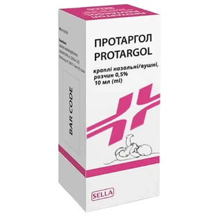 Протаргол краплі вуш./наз., р-р 0,5 % по 10 мл у флак. з криш.- піпет.