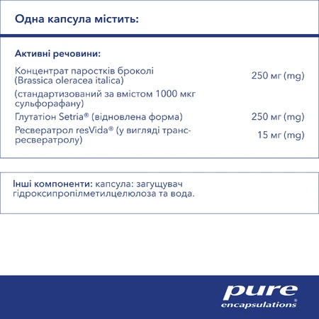 Детокс фактор Pure Encapsulations NRF2 Detox, капсули №60: ціни та характеристики