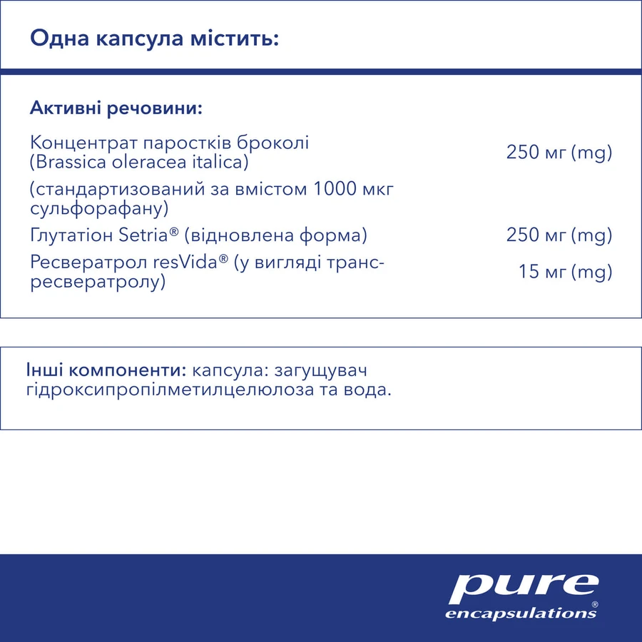 Детокс фактор Pure Encapsulations NRF2 Detox, капсули №60: ціни та характеристики