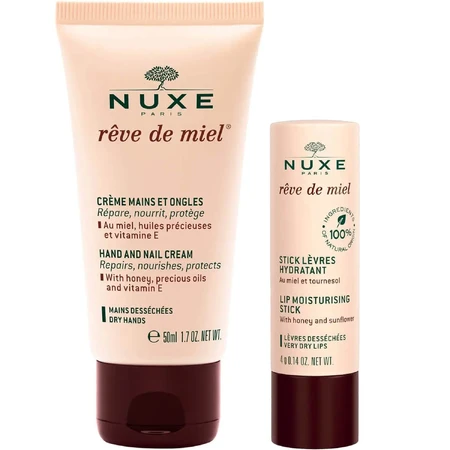 Набір Nuxe Reve de Miel: Крем для рук і нігтів Hand And Nail Cream, 30 мл + Бальзам для губ Lip Moisturizing Stick, 4 г: ціни та характеристики