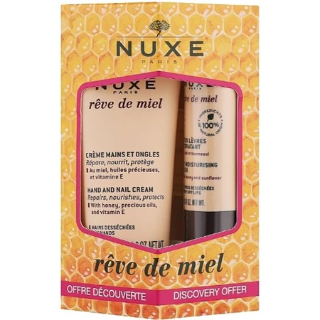 Набір Nuxe Reve de Miel: Крем для рук і нігтів Hand And Nail Cream, 30 мл + Бальзам для губ Lip Moisturizing Stick, 4 г: ціни та характеристики