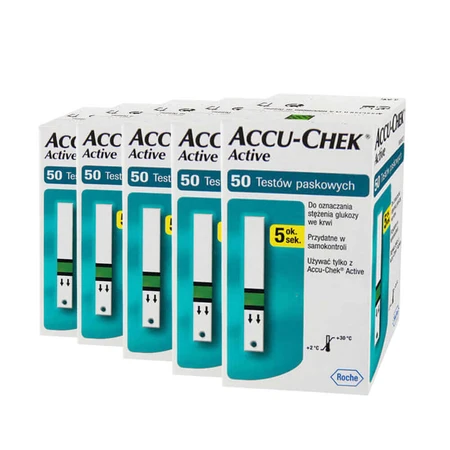 Тест-смужки Accu-Chek Active, 5x50 одиниць, Roche: ціни та характеристики