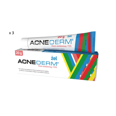 Acne-Derm крем проти акне, азелаїнова кислота 20%, 3х20 г, Union: ціни та характеристики