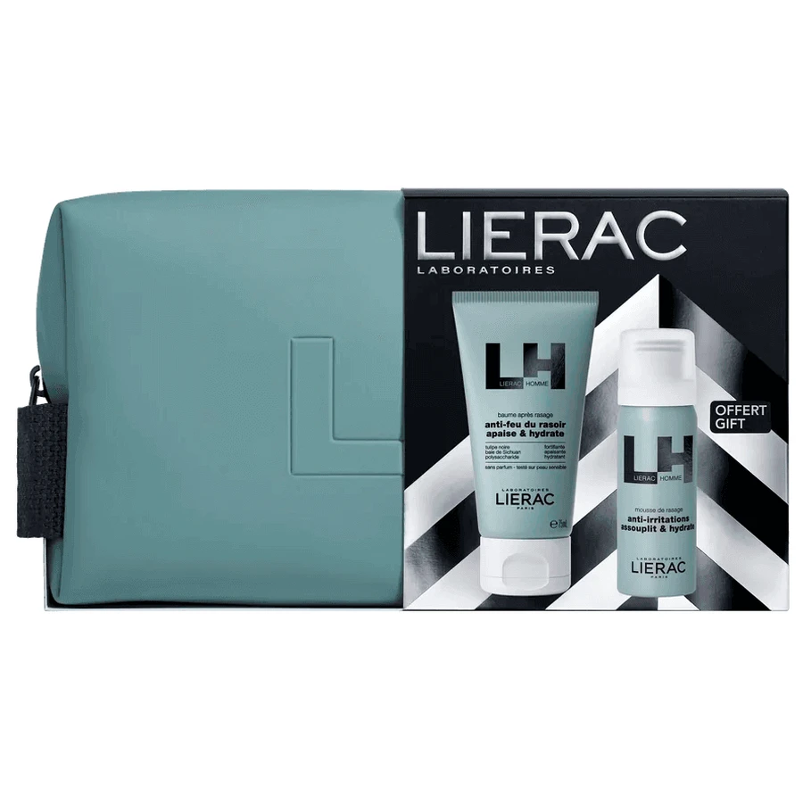 Набор Lierac Homme: Бальзам после бритья, 75 мл + Пена для бритья, 50 мл в косметичке: цены и характеристики