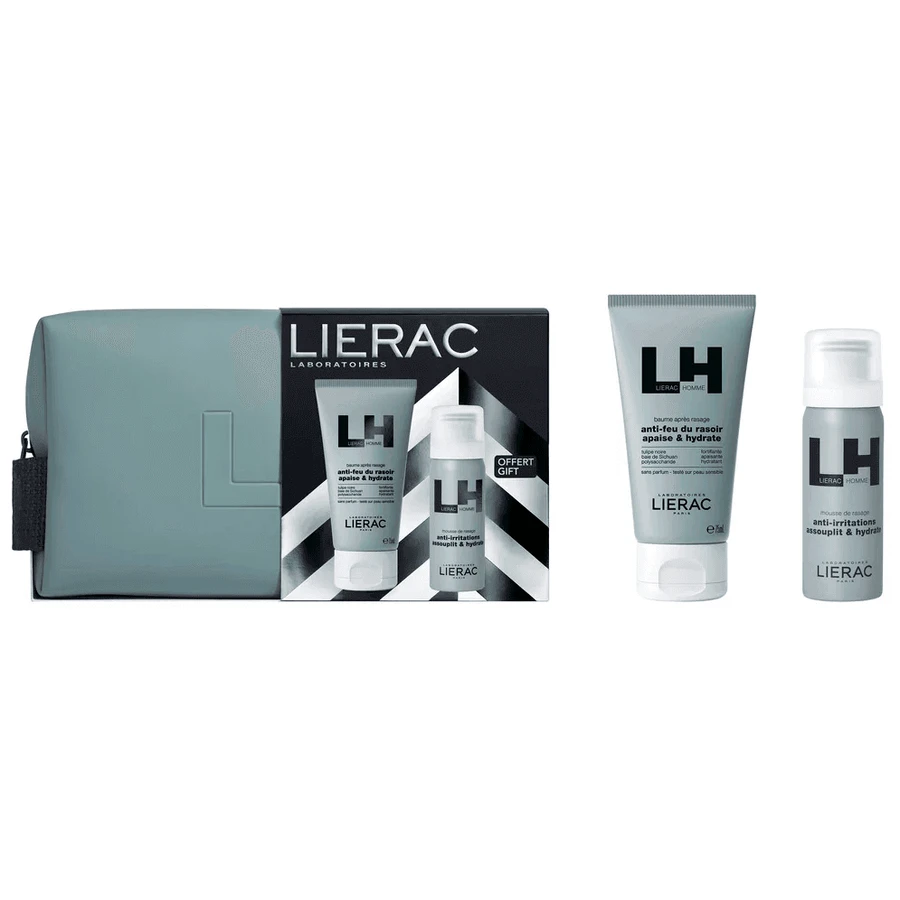 Набор Lierac Homme: Бальзам после бритья, 75 мл + Пена для бритья, 50 мл в косметичке: цены и характеристики