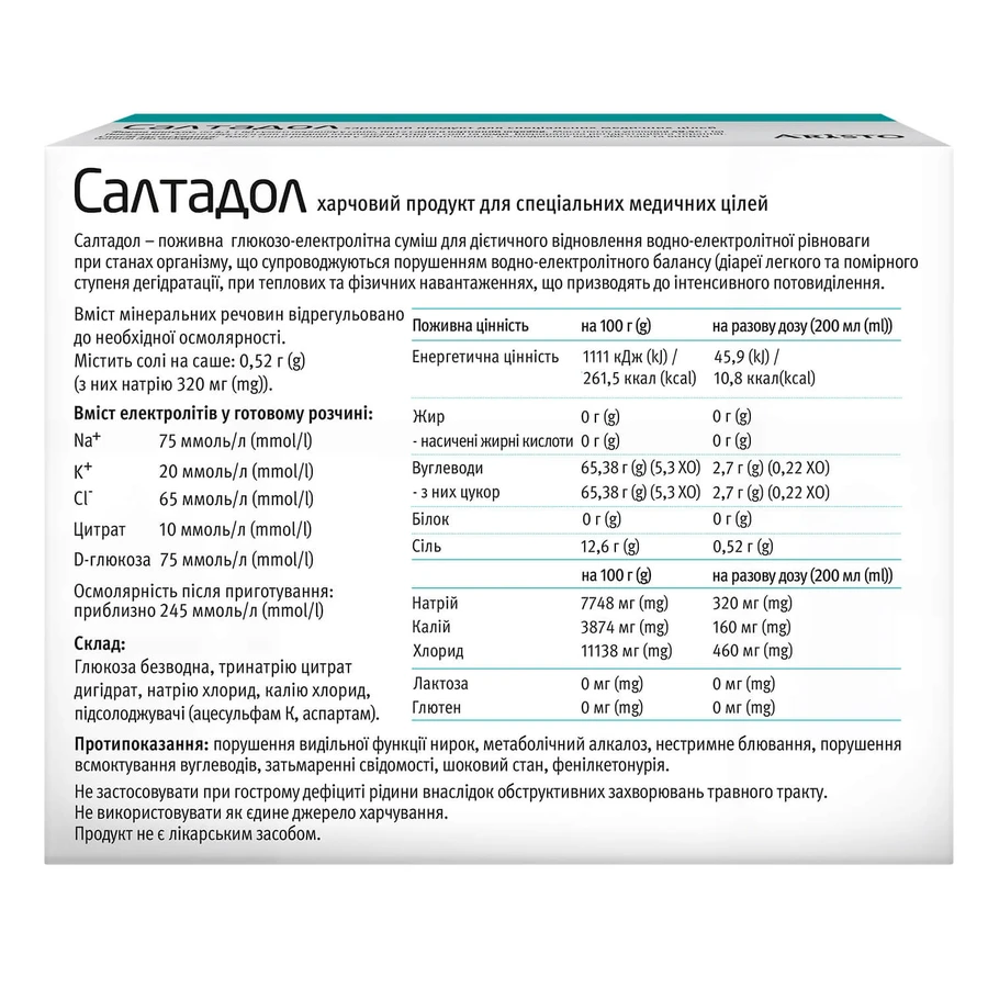 Салтадол пор. по 4,13 г №12 в саше: ціни та характеристики