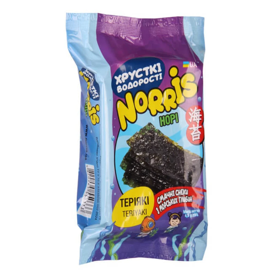 Снеки нори Norris хрустящие водоросли Терияки 4.5 г: цены и характеристики