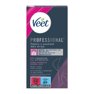 Воскові смужки для депіляції Veet Professional для нормальної шкіри 12 шт 