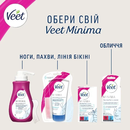 Воскові смужки для депіляції Veet Minima для чутливої шкіри лінії бікіні та області під пахвами 16 шт: ціни та характеристики