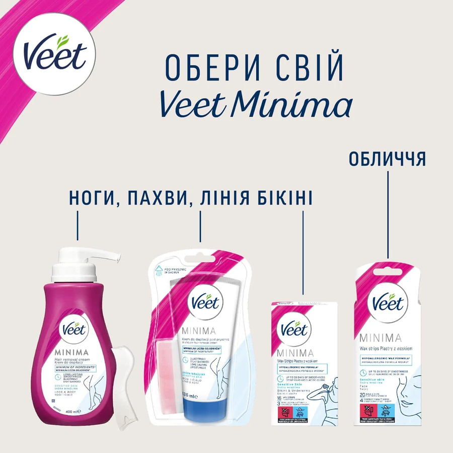 Крем для депіляції Veet Minima для сухої шкіри 100 мл : ціни та характеристики