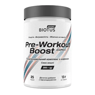 Предтренировочный комплекс Pre-workout Boost, Biotus, вкус вишни, 350 г