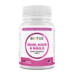 Кожа, волосы и ногти, Hair, Skin & Nails, Biotus, 30 таблеток