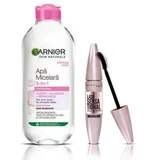 Туш для вій Advantage Pack Sensational Lash, дуже чорна + міцелярна вода Garnier для чутливої шкіри, Maybelline
