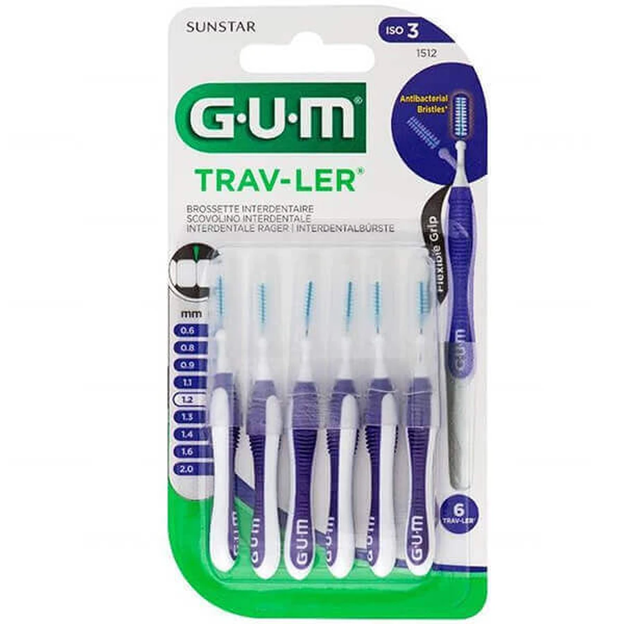 Sunstar Gum Trav-Ler, щетка для межзубных промежутков, 1,2 мм, 6 штук: цены и характеристики