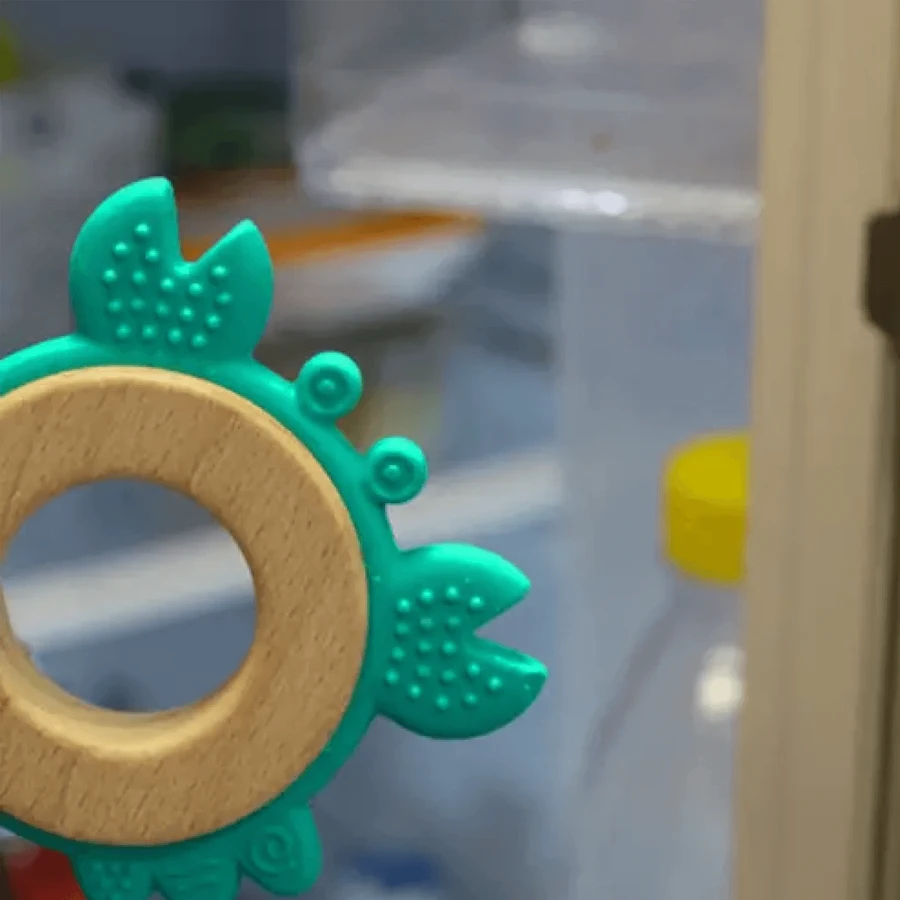 BabyOno, дерев'яно-силіконовий прорізувач, краб, бірюзовий, від народження, 1 шт.: ціни та характеристики