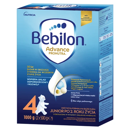 Bebilon Advance Pronutra 4 Junior, поживна молочна суміш на основі молока, після 2 років, 1000 г: ціни та характеристики