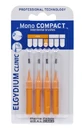 Elgydium, зубна щітка Clinic Mono Compact 3, помаранчева, 4 шт.
