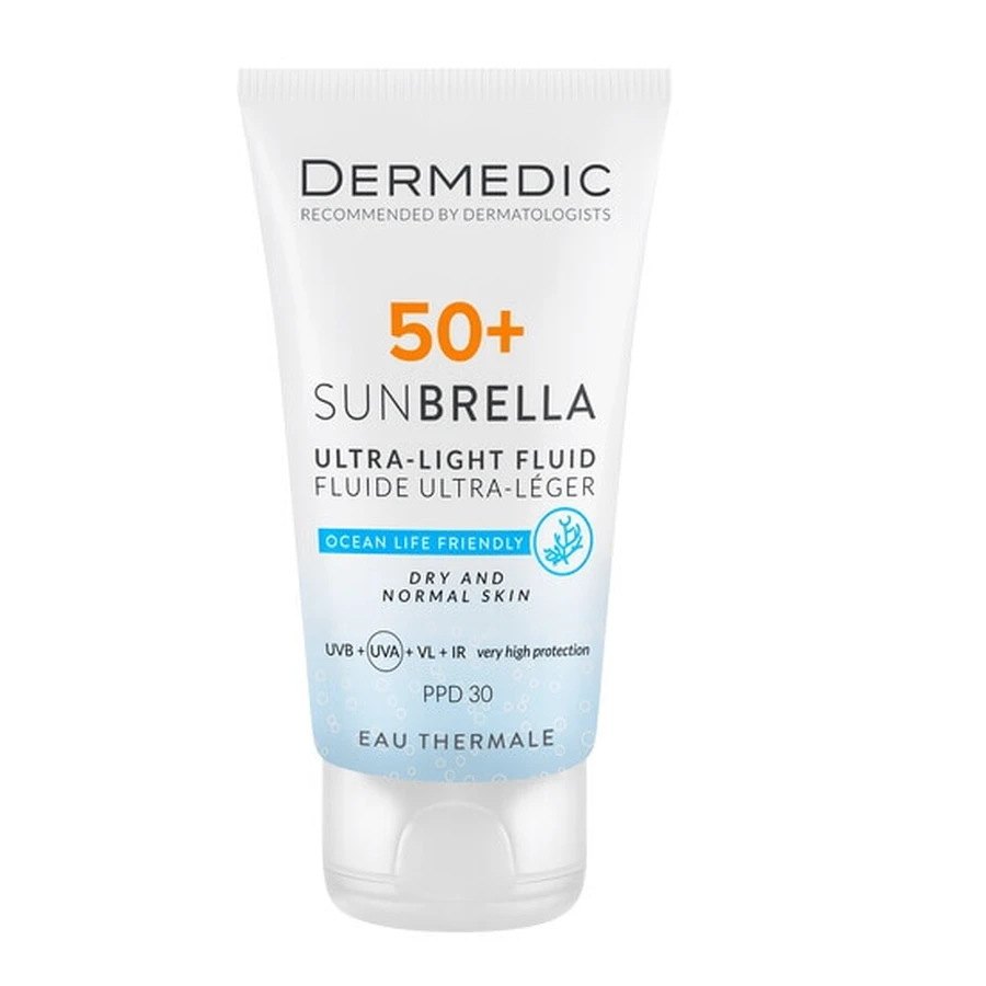 Dermedic Sunbrella Ультралегкий захисний крем SPF 50+ для сухої та нормальної шкіри, 40 мл: ціни та характеристики