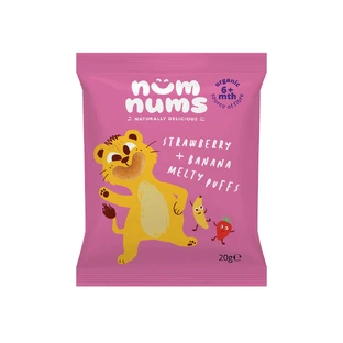 Органические слойки с клубникой и бананом, 20 г, Num Nums