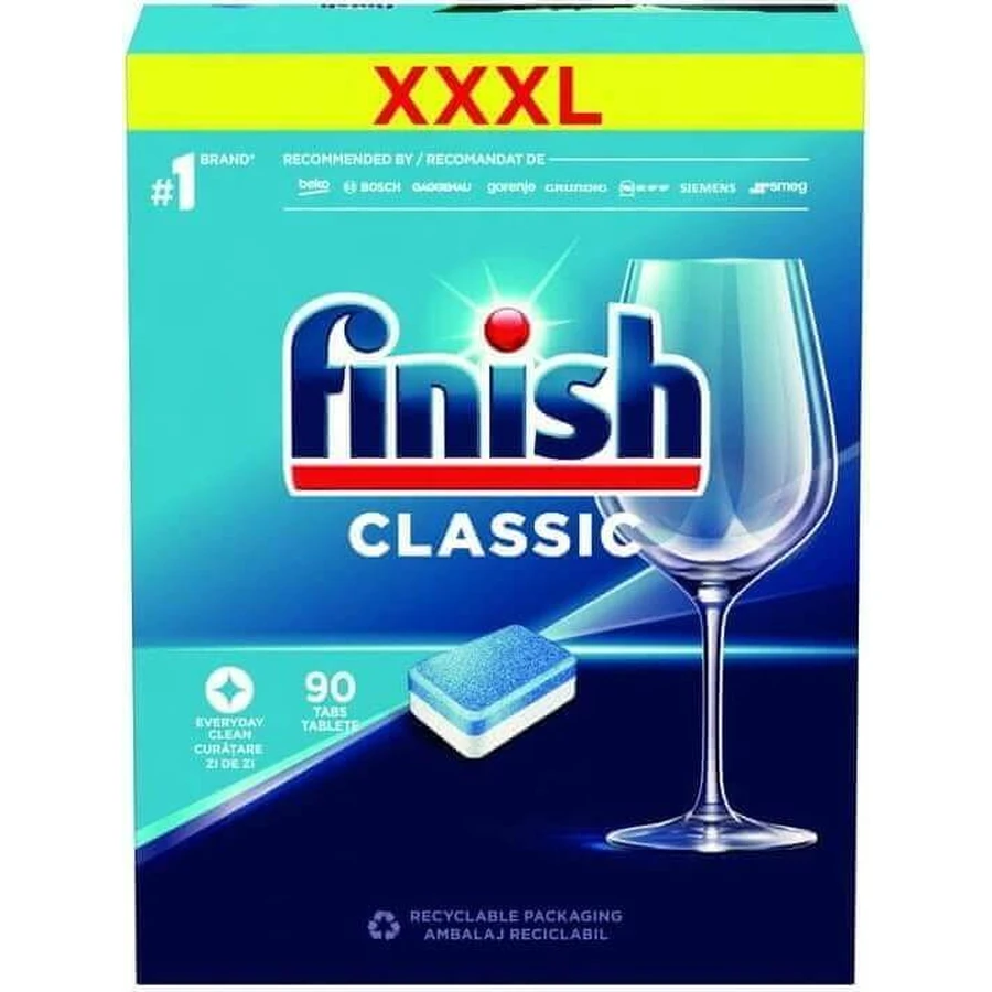 Фінішні вкладки Classic Regular 1×90 шт, таблетки для посудомийної машини: ціни та характеристики