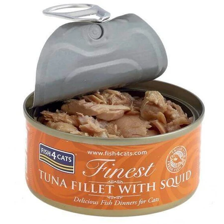 Fish4Cats Консервы для кошек Finest тунец с кальмаром 70 г: цены и характеристики