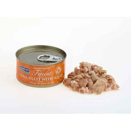 Fish4Cats Консервы для кошек Finest тунец с кальмаром 70 г: цены и характеристики