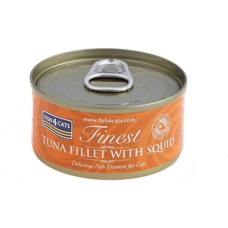 Fish4Cats Консервы для кошек Finest тунец с кальмаром 70 г: цены и характеристики