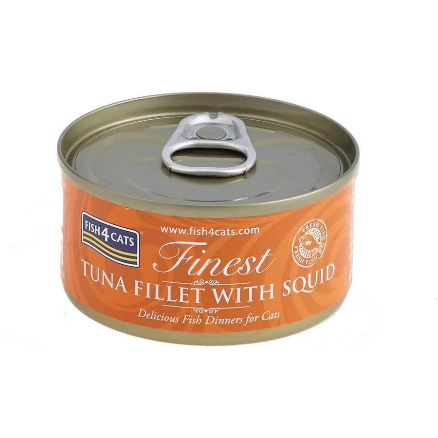 Fish4Cats Консервы для кошек Finest тунец с кальмаром 70 г: цены и характеристики