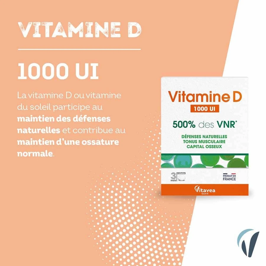 Vitavea Santé Vitamins D 1000 МО 500% des VNR* 90 таблеток: ціни та характеристики