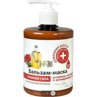 Бальзам-маска для волос Домашний Доктор Тройная сила, 500 мл