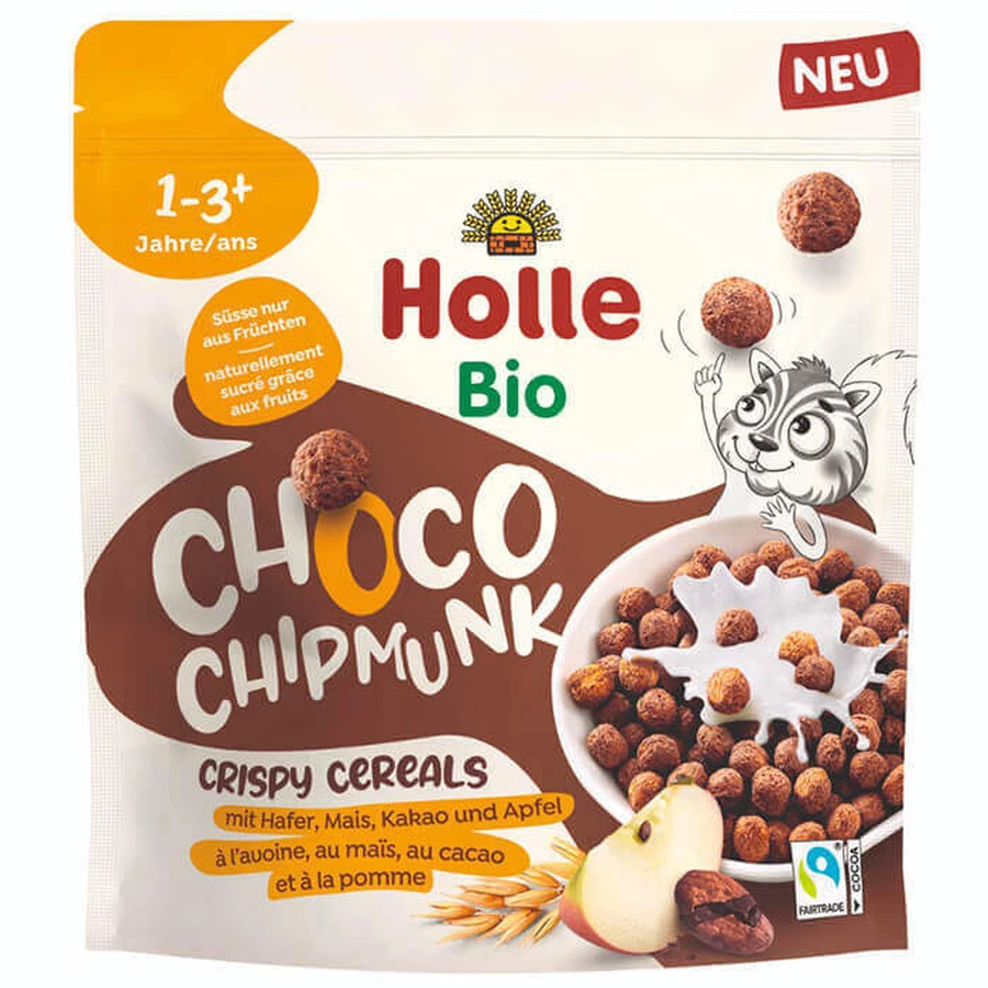 Holle Bio Choco Chipmunk хлопья для завтрака, шоколадные шарики, от 1 года, 125 г: цены и характеристики
