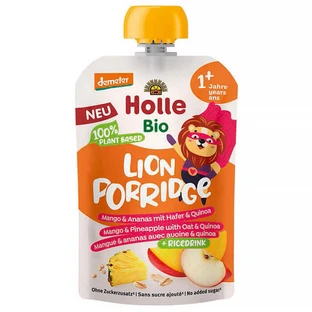 Holle Мусс в тюбике Bio, Лев, манго и ананас + овес и киноа, от 1 года, 110 г