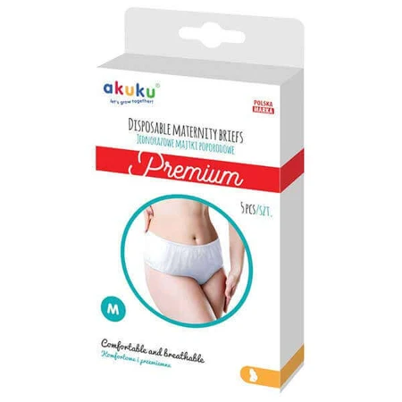 AKUKU Premium, післяпологові труси, одноразові, розмір M, 5 штук: ціни та характеристики
