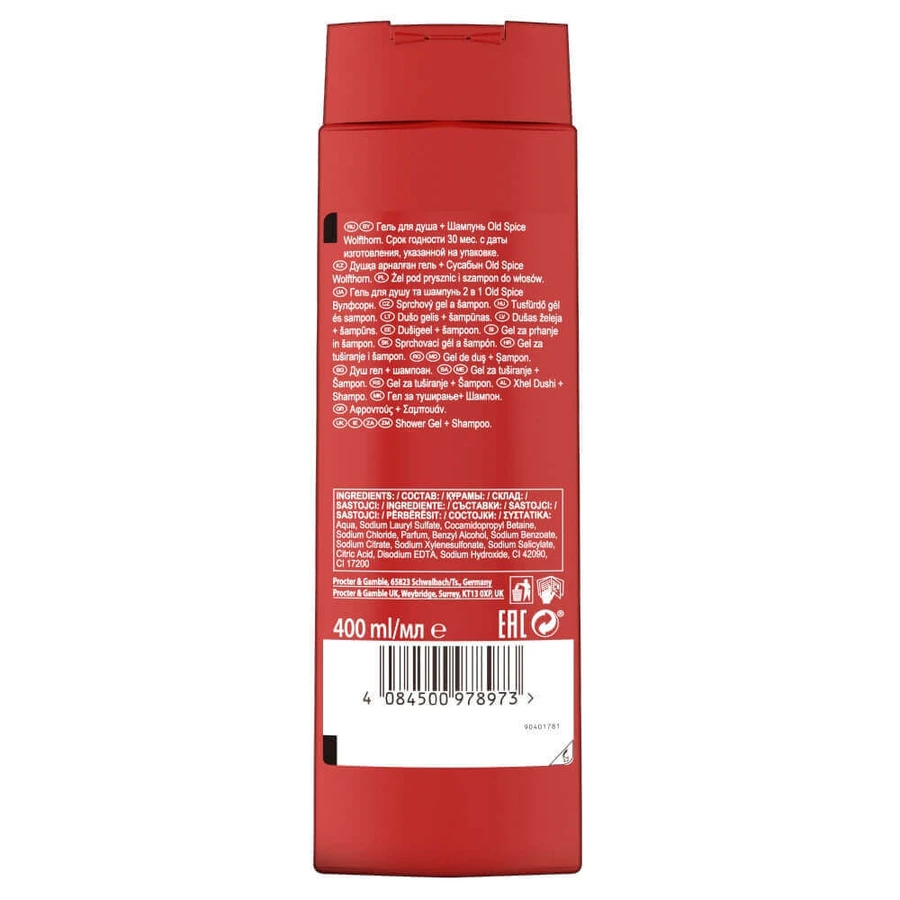 Old Spice, Гель для душа 3 в 1 для тела, волос и лица, Волчий терн, 400 мл: цены и характеристики