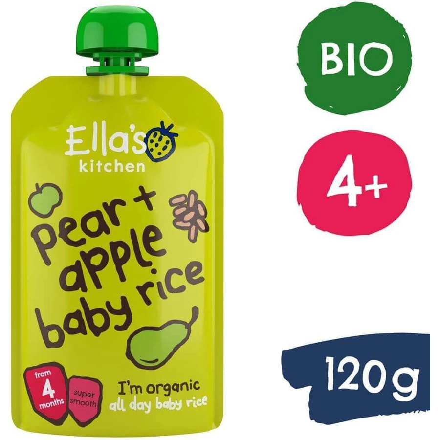 Ella's Kitchen Orez organic pentru copii, pere și mere 120 g: цены и характеристики