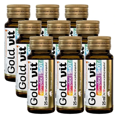 Olimp Gold-Vit Complex Shot, скляна ампула, апельсиновий смак, 9 х 25 мл: ціни та характеристики