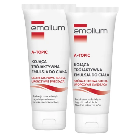 Набір Emolium A-Topic, триактивна емульсія для тіла для атопічної, сухої та постійно сверблячої шкіри, від 1 місяця, 2 х 200 мл: ціни та характеристики