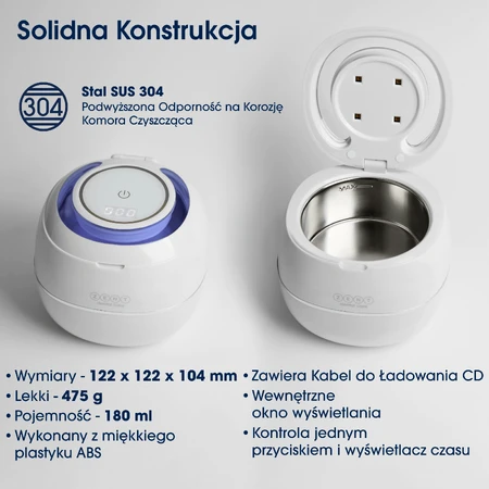 Zent Ultrasonic Cleaner, ультразвуковий очищувач з УФ лампою для ортодонтичних кап, протезів, брекетів: ціни та характеристики