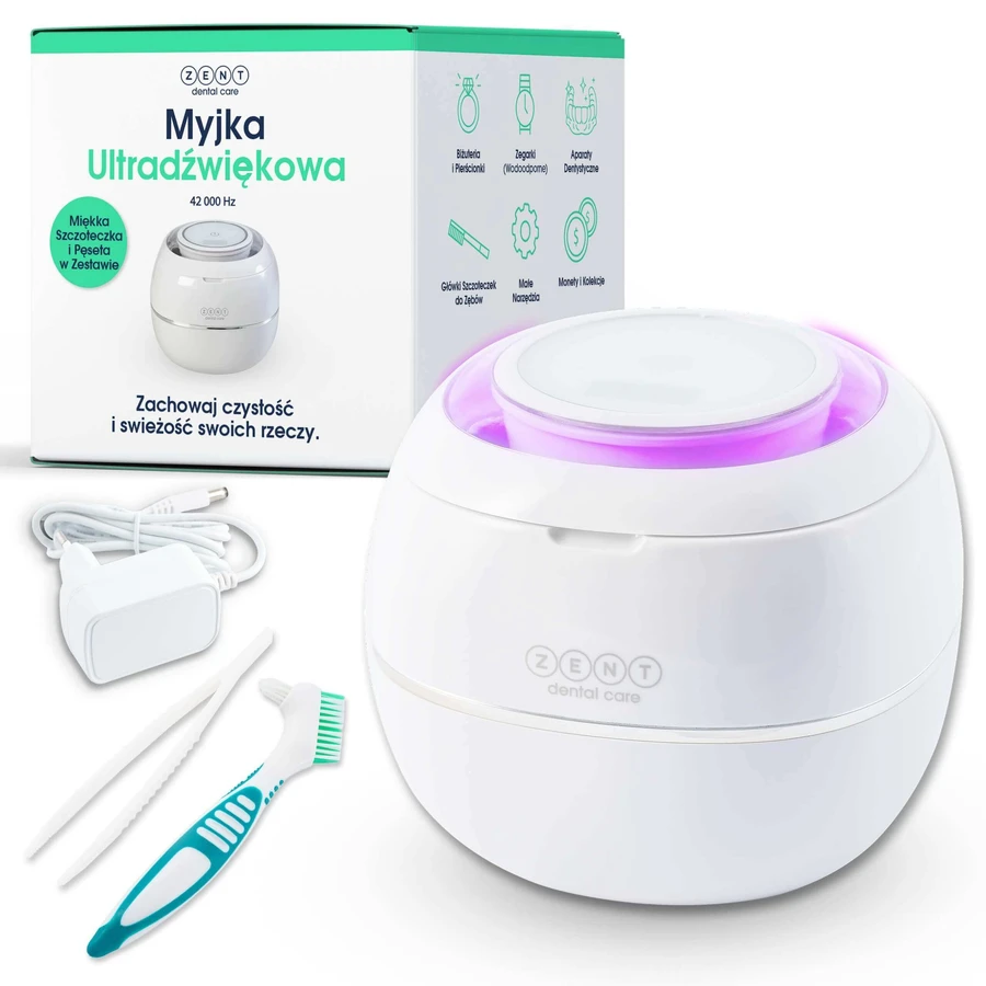 Zent Ultrasonic Cleaner, ультразвуковий очищувач з УФ лампою для ортодонтичних кап, протезів, брекетів: ціни та характеристики