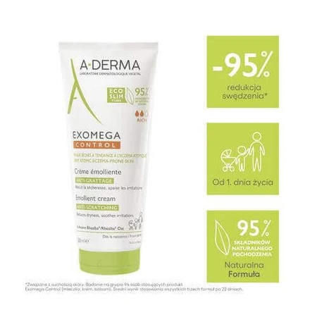 A-DERMA EXOMEGA CONTROL смягчающий крем, 200 мл: цены и характеристики