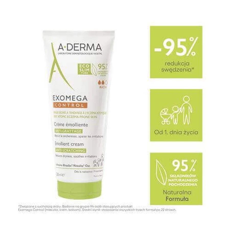 A-DERMA EXOMEGA CONTROL смягчающий крем, 200 мл: цены и характеристики
