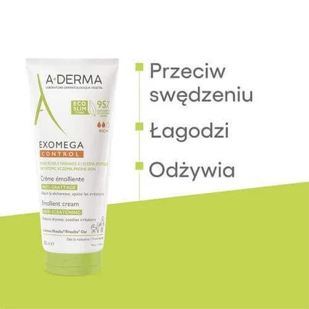 A-DERMA EXOMEGA CONTROL смягчающий крем, 200 мл: цены и характеристики
