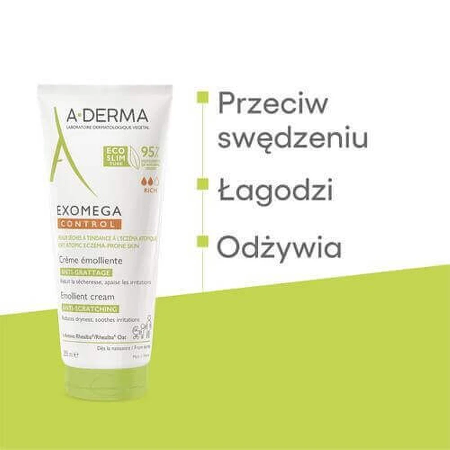A-DERMA EXOMEGA CONTROL смягчающий крем, 200 мл: цены и характеристики