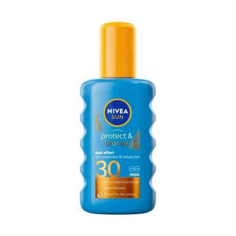NIVEA SUN Protect&bronze Сонцезахисний лосьйон-спрей SPF30, 200 мл: ціни та характеристики