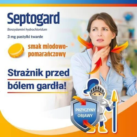 SEPTOGARD медово-апельсиновий смак, 20паст: ціни та характеристики