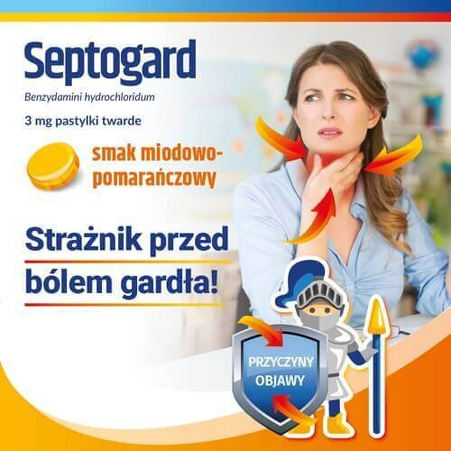 SEPTOGARD медово-апельсиновий смак, 20паст: ціни та характеристики